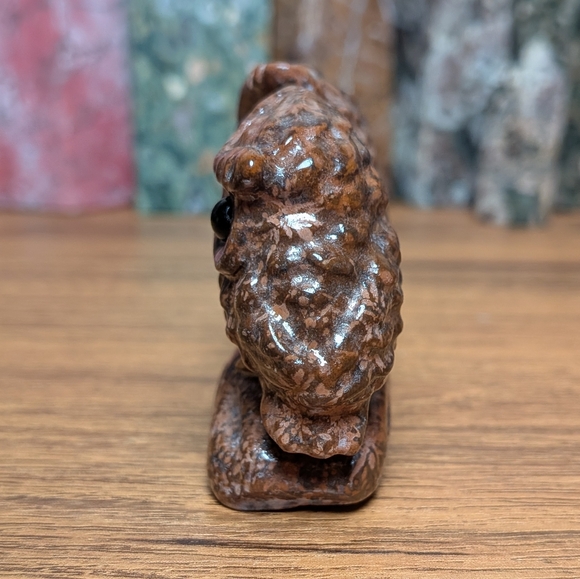 Calligraphy Jasper Owl Couple Crystal Carving - Picture 6 of 7